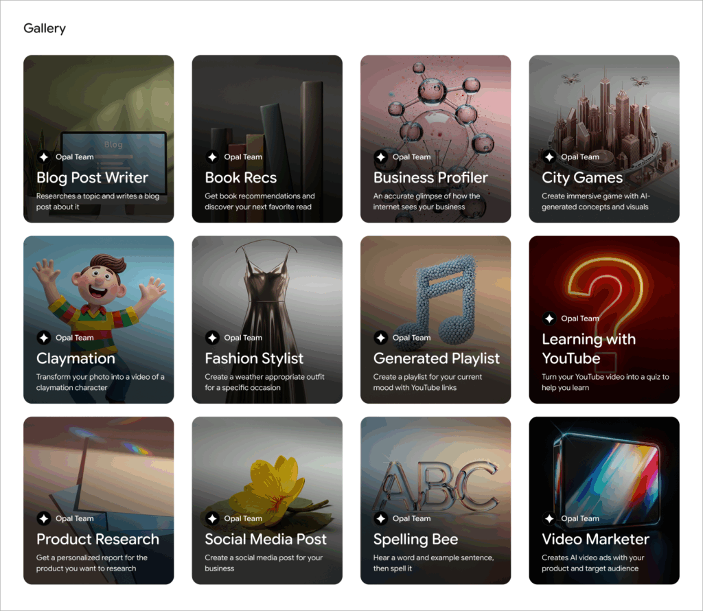 Ferramentas de IA Opal galeria