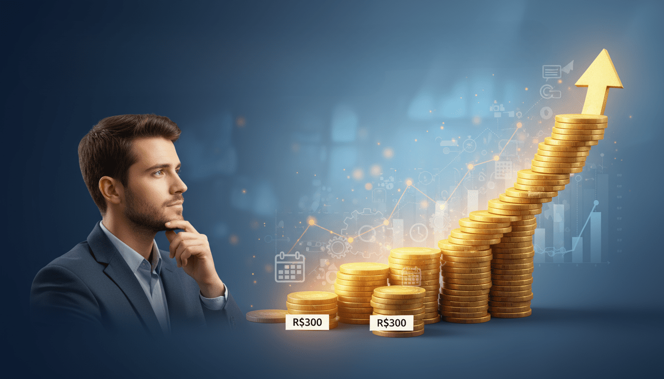 juros compostos investir 300 por mes