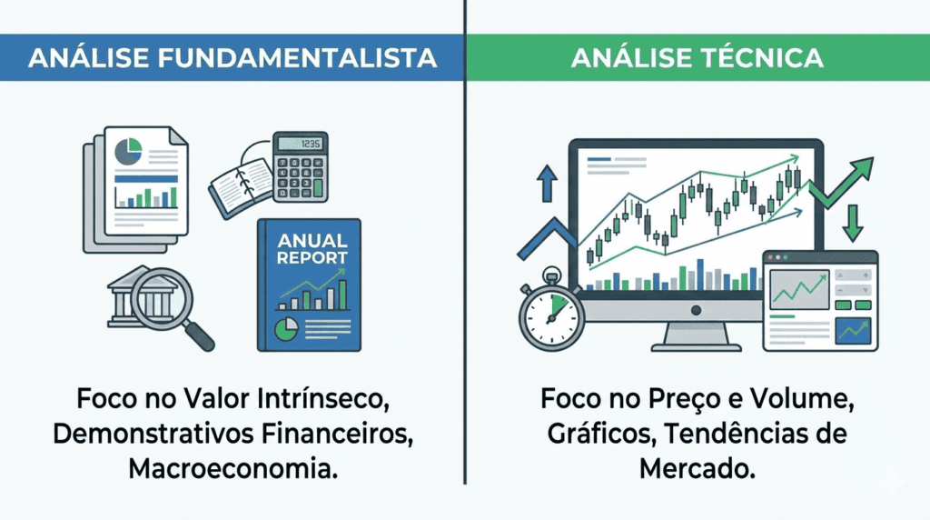 ANÁLISE FUNDAMENTALISTA VS ANÁLISE TÉCNICA