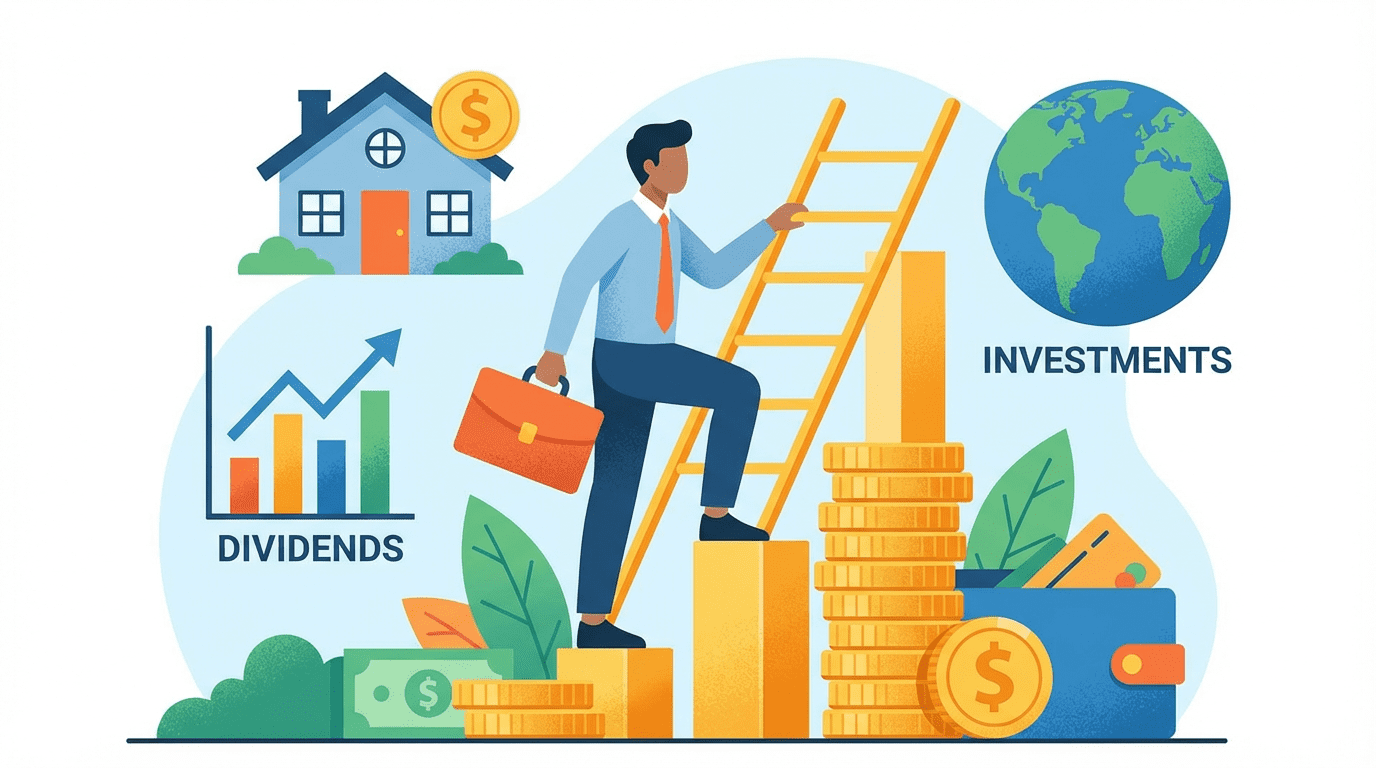 Construir riqueza: escada financeira